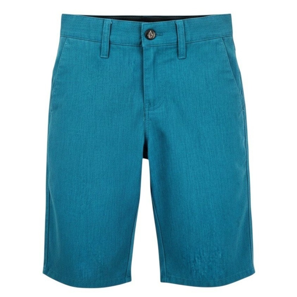 Volcom Boys 24/8 Teal Blue Chino Shorts Skater Surf Beach Casual Streetwear‎